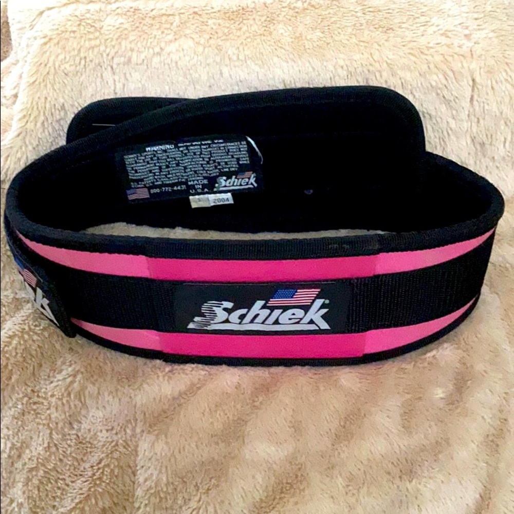 Schiek 2004 pink lifting belt size small